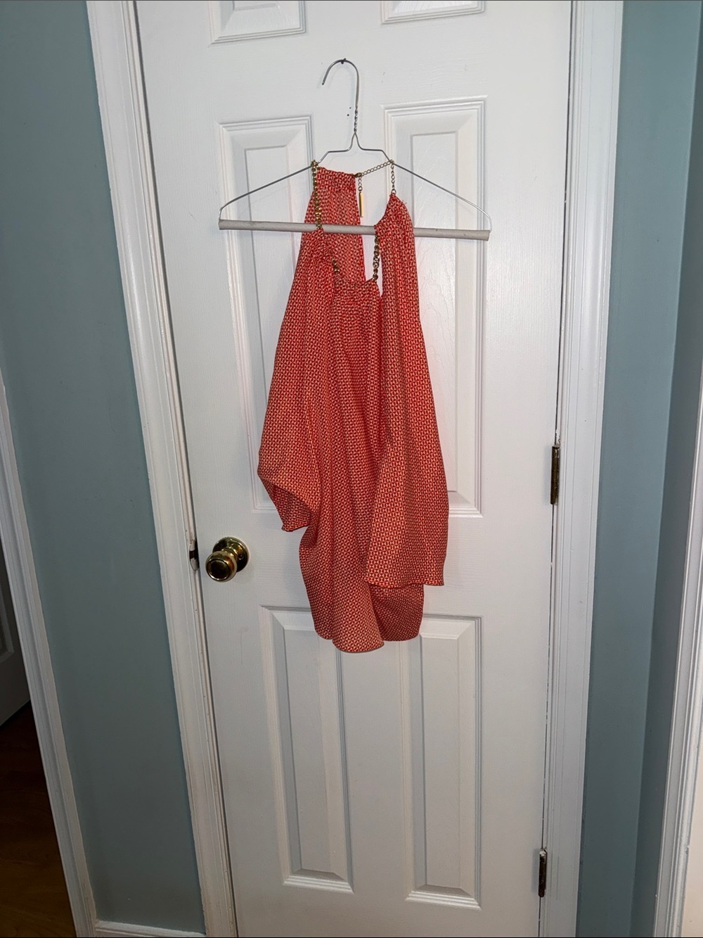 Michael Kors Coral Red Halter Blouse